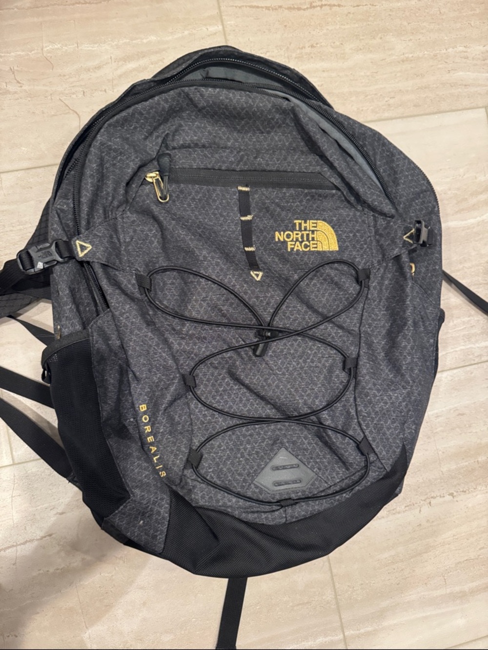The North Face Gray & Gold Borealis Backpack